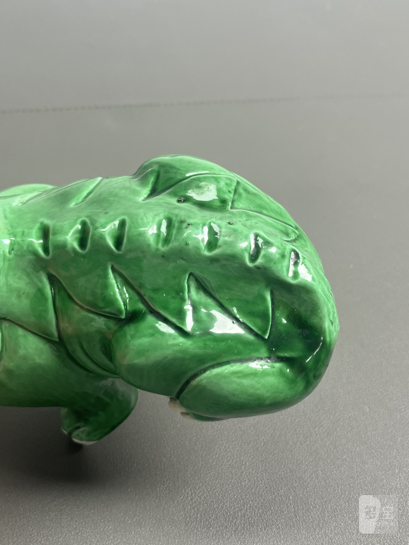 清康熙  瓜皮绿釉甪端形香薰 - 图7